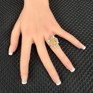 Floral Garden Party Statement Ring - 
Enamel & Crystal